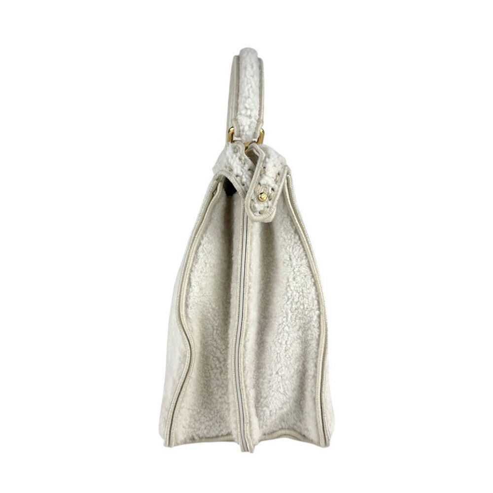 Fendi handbag leather Peekaboo See gold shoulder I bag You white